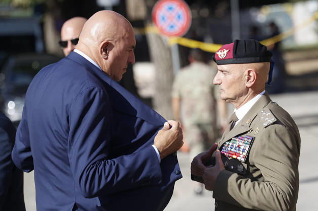 September 8, 2026, Rome, Rome, ITALY: Defense Minister Guodo Crosetto and General Luciano Portolano, Italian Chief of the Defense Staff. Commemorative ceremony on the occasion of the 83rd anniversary of the Defense of Rome at Porta San Paolo and the Parco della Resistenza on September 8, Rome, September 8, 2026. Rome ITALY  - ZUMAa289 20260908_zia_a289_206 Copyright: xRiccardoxDexLucax xAgfx