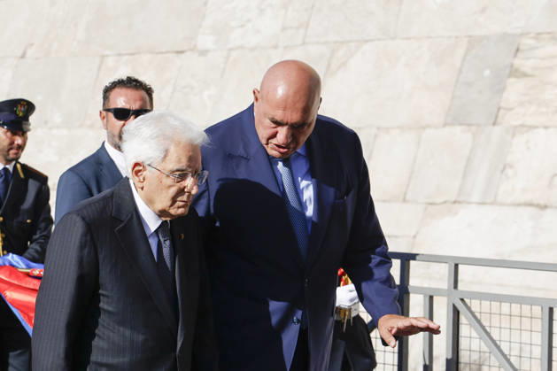 September 8, 2026, Rome, Rome, ITALY: President of the Republic Sergio Mattarella and Minister of Defense Guido Crosetto. Commemorative ceremony on the occasion of the 83rd anniversary of the Defense of Rome at Porta San Paolo and the Parco della Resistenza on September 8, Rome, September 8, 2026. Rome ITALY  - ZUMAa289 20260908_zia_a289_218 Copyright: xRiccardoxDexLucax xAgfx