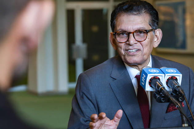 September 8, 2026, New York, New York, United States: KHALILUR RAHMAN, incoming President of the 81st session of the UN General Assembly, holds his first press encounter at the General Assembly stakeout following the closing of UNGA80 and ahead of the official opening of UNGA81 at UN Headquarters. New York United States - ZUMAo116 20260908_znp_o116_058 Copyright: xBiancaxOterox
