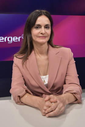Iris Sayram in der ARD-Talkshow maischberger im Studio Berlin Adlershof. Berlin, 08.09.2026