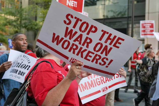 September 8, 2026, New York, New York, USA: Honoring the Workers of September 11 2001 Union workers by the thousands marched up.Church Street to Foley Square with the theme Our City, Our Fight, Our Future in Lower Manhattan..Marking the 25th anniversary of the terror attack they remembered the workers who ran toward danger and helped NYC.recover and rebuild paying an enormous price in the years that followed. The march for solidarity demonstrated the strength, .solidarity and power of working people while standing up for the rights, freedoms and future of all New Yorkers. New York USA  - ZUMAh156 20260908_znp_h156_008 Copyright: xMiloxHessx