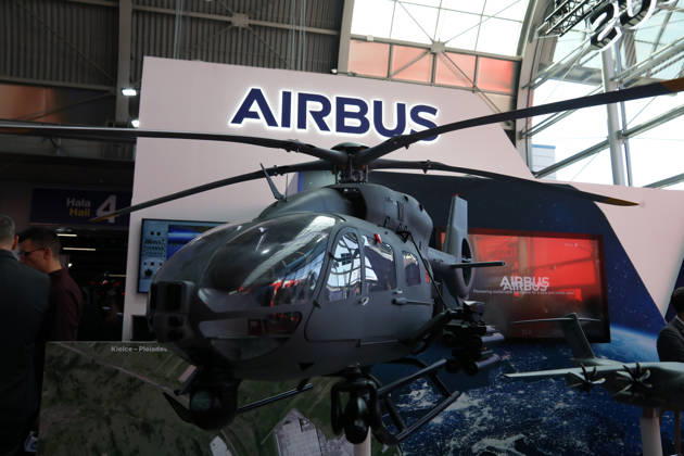 34th International Defense Industry Exhibition In Kielce An Airbus H145M helicopter with the Airbus logo is displayed during the 34th International Defense Industry Exhibition at Targi Kielce in Kielce, Poland, on September 8, 2026. The International Defense Industry Exhibition (MSPO) is the largest defense fair in Central and Eastern Europe. During the event, representatives of state authorities, defense ministers, and delegations of military staffs meet, and the most modern defense systems, military technologies and military projects are presented. Kielce Poland  Copyright: xKlaudiaxRadeckax originalFilename: radecka-34thinte260908_npVkU.jpg