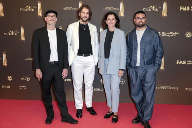 Marco Rottig, David Gesslbauer, Gast und Wesley William Salamone bei der Verleihung des Deutschen Fernsehpreises 2026 - Die Nacht der Kreativen in der Flora. Köln, 08.09.2026