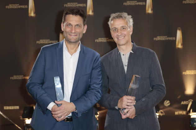Christian Ehring und Dietmar Jacobs bei der Verleihung des Deutschen Fernsehpreises 2026 - Die Nacht der Kreativen in der Flora. Köln, 08.09.2026