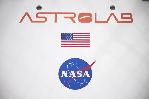 NASA Logo With American Flag And Astrolab Logo During International Space Summit - Paris A NASA logo alongside an American flag and an Astrolab logo is displayed at the International Space Summit in Paris, France on September 9, 2026. Photo by Eliot Blondet ABACAPRESS.COM Paris France France  Copyright: xBlondetxEliot ABACAx