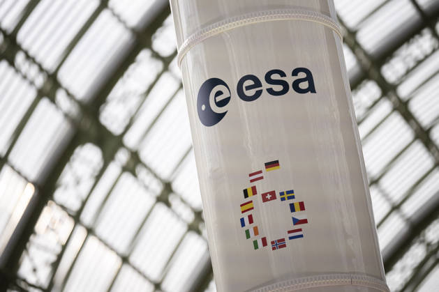 ESA Logo At International Space Summit - Paris The European Space Agency (ESA) logo is displayed at the International Space Summit in Paris, France on September 9, 2026. Photo by Eliot Blondet ABACAPRESS.COM Paris France France  Copyright: xBlondetxEliot ABACAx