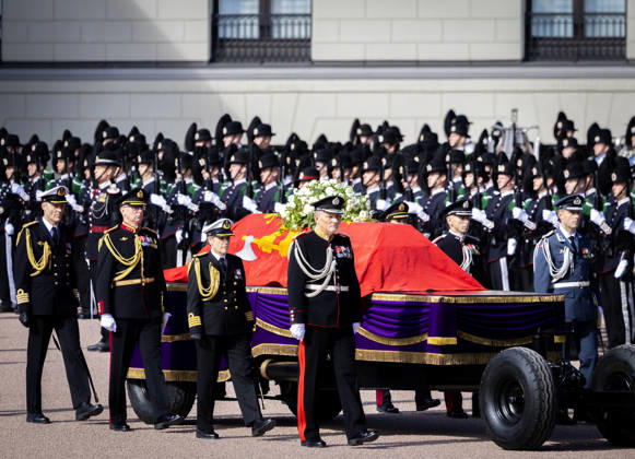 09-09-2026 Funeral of King Harald of Norway at the Dom cathedral in Oslo. King Haakon and Princess Ingrid Alexandra and Prince Sverre Magnus and Princess Martha Louise Â  Copyright: xPPEx