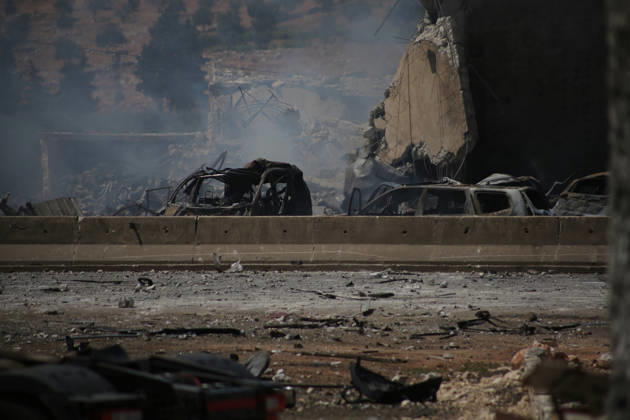 4 killed in explosion in Syria s Idlib province IDLIB, SYRIA - SEPTEMBER 09: Smoke rises after a powerful explosion, the cause of which has not yet been determined, at a warehouse where war remnant munitions were being collected near the Sarmada district of Idlib province in northwestern Syria on September 09, 2026. Police, ambulance, firefighting, and civil defense teams were dispatched to the area. Kasim Yusuf Anadolu Idlib Syria. Editorial use only. Please get in touch for any other usage.  Copyright: x2026xAnadoluxKasimxYusufx