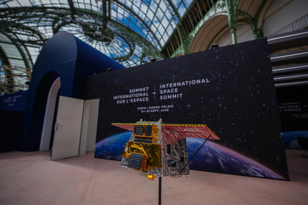 International Space Summit in Paris Aurelien Morissard MAXPPP MAXPPP Paris Sept. 9, 2026 A miniature model of an Airbus satellite is on display at the Grand Palais ahead of the opening of a two-day International Space Summit in Paris, France, Wednesday, September 9, 2026 Aurelien Morissard MAXPPP Paris, France  Copyright: xMAXPPPxAurelienxMorissard MAXPPPx MOR202609099827 MOR202609099827