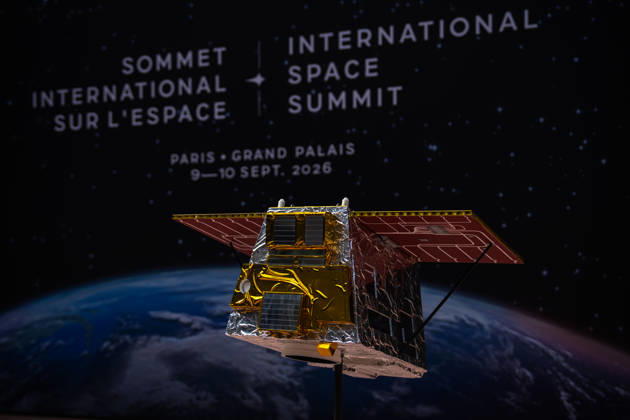 International Space Summit in Paris Aurelien Morissard MAXPPP MAXPPP Paris September 9, 2026 A miniature model of an Airbus satellite is on display at the Grand Palais ahead of the opening of a two-day International Space Summit in Paris, France, on Wednesday, September 9, 2026. Aurelien Morissard MAXPPP Paris, France Copyright: xMAXPPPxAurelienxMorissard MAXPPPx MOR202609099832 MOR202609099832