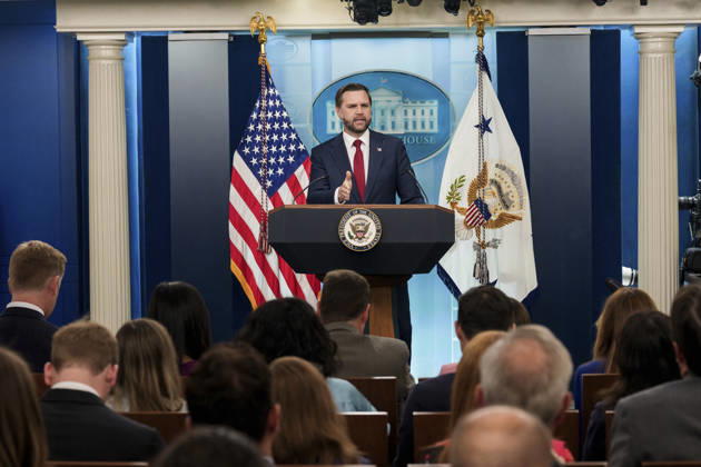 September 9, 2026, Washington, Dc, United States of America: U.S. Vice President J.D Vance responds to a question from reporters during the daily briefing in the James S. Brady Press Briefing Room of the White House, September 3, 2026 in Washington, D.C. Washington United States of America - ZUMAp138 20260909_zaa_p138_006 Copyright: xEmilyxJ.xHiggins WhitexHousex