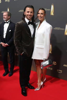 Ricardo Basile and Laura Wontorra arrive for the annual German Television Awards (Deutscher Fernsehpreis) at Confex-Center on September 09, 2026 in Cologne, Germany annual German Television Awards (Deutscher Fernsehpreis) in Cologne, Germany