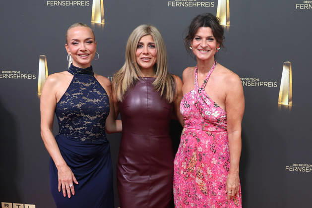 Janin Ullmann, Panagiota Petridou and Marlene Lufen arrive for the annual German Television Awards (Deutscher Fernsehpreis) at Confex-Center on September 09, 2026 in Cologne, Germany annual German Television Awards (Deutscher Fernsehpreis) in Cologne, Germany