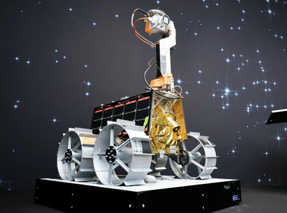 (260909) -- PARIS, Sept. 9, 2026 -- An exhibit is seen during the International Space Summit at the Grand Palais in Paris, France, Sept. 9, 2026. The first International Space Summit opened Wednesday in Paris, bringing together heads of state and government, scientists, astronauts and industry representatives. ) FRANCE-PARIS-INTERNATIONAL SPACE SUMMIT WuxHuiwo 