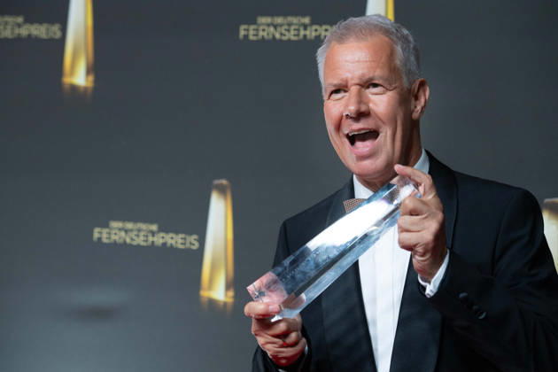 Moderator Peter KLOEPPEL erhaelt den Deutschen Fernsehpreis fuer sein Lebenswerk Verleihung des Deutschen Fernsehpreises, Der Deutsche Fernsehpreis 2026, Deutscher Fernsehpreis 2026 im Confex Koeln, am 09.09.2025.