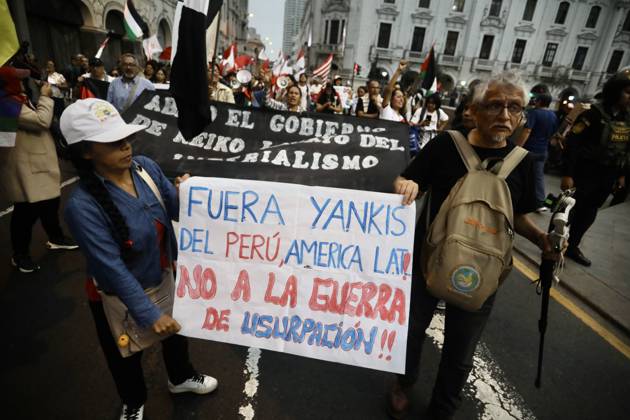 Protest against Marco Rubio’s visit to Lima LIMA, PERU - SEPTEMBER 09, 2026 People participate in a demonstration against the visit of U.S. Secretary of State Marco Rubio on September 9, 2026, in Lima, Peru. The Communist Party of Peru staged a protest against the official visit of U.S. Secretary of State Marco Rubio. The organization accuses him of promoting the blockade against Cuba and of being complicit in conflicts in the Middle East. The demonstration aims to express opposition to United States foreign policy. Klebher Vasquez Anadolu Lima Peru. Editorial use only. Please get in touch for any other usage.  Copyright: x2026xAnadoluxKlebherxVasquezx