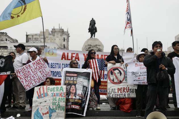 Protest against Marco Rubio’s visit to Lima LIMA, PERU - SEPTEMBER 09, 2026 People participate in a demonstration against the visit of U.S. Secretary of State Marco Rubio on September 9, 2026, in Lima, Peru. The Communist Party of Peru staged a protest against the official visit of U.S. Secretary of State Marco Rubio. The organization accuses him of promoting the blockade against Cuba and of being complicit in conflicts in the Middle East. The demonstration aims to express opposition to United States foreign policy. Klebher Vasquez Anadolu Lima Peru. Editorial use only. Please get in touch for any other usage.  Copyright: x2026xAnadoluxKlebherxVasquezx