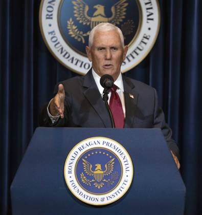 September 09, 2026 - Simi Valley, California, USA: Former United States Vice President MIKE PENCE discusses his new book, What Conservatives Believe at the Ronald Reagan Presidential Library. Simi Valley USA - ZUMAce6_ 20260909_zaf_ce6_004 Copyright: xBrianxCahnx