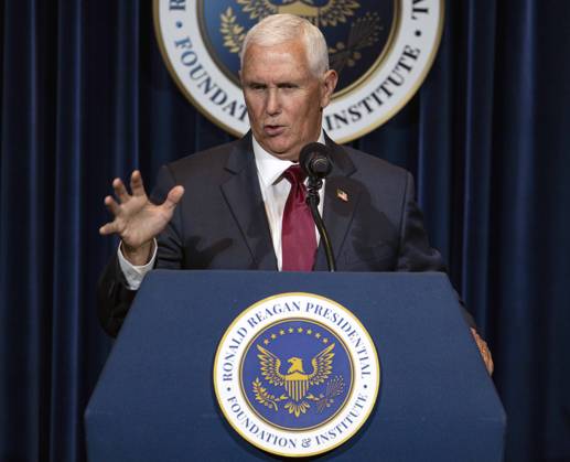 September 09, 2026 - Simi Valley, California, USA: Former United States Vice President MIKE PENCE discusses his new book, What Conservatives Believe at the Ronald Reagan Presidential Library. Simi Valley USA - ZUMAce6_ 20260909_zaf_ce6_007 Copyright: xBrianxCahnx