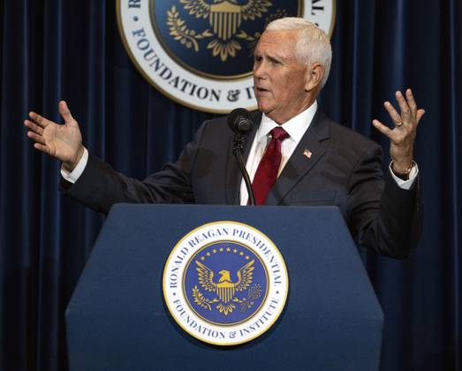 September 09, 2026 - Simi Valley, California, USA: Former United States Vice President MIKE PENCE discusses his new book, What Conservatives Believe at the Ronald Reagan Presidential Library. Simi Valley USA - ZUMAce6_ 20260909_zaf_ce6_013 Copyright: xBrianxCahnx