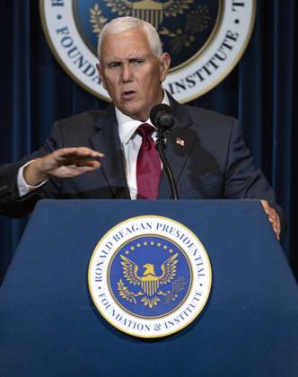 September 09, 2026 - Simi Valley, California, USA: Former United States Vice President MIKE PENCE discusses his new book, What Conservatives Believe at the Ronald Reagan Presidential Library. Simi Valley USA - ZUMAce6_ 20260909_zaf_ce6_016 Copyright: xBrianxCahnx