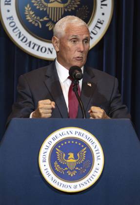 September 09, 2026 - Simi Valley, California, USA: Former United States Vice President MIKE PENCE discusses his new book, What Conservatives Believe at the Ronald Reagan Presidential Library. Simi Valley USA - ZUMAce6_ 20260909_zaf_ce6_017 Copyright: xBrianxCahnx
