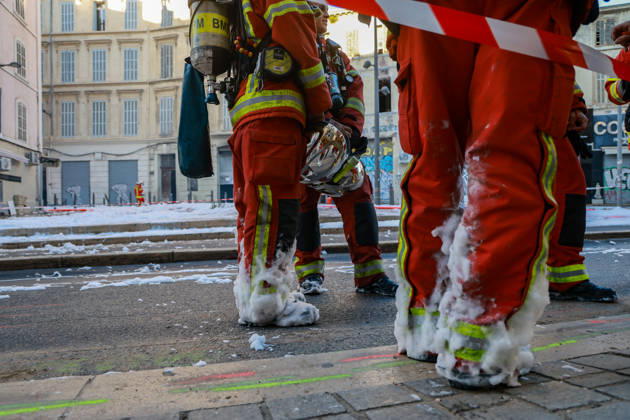 Fire at the MarchÃ du Soleil in Marseille: it took the fire brigade several hours to put out the blaze, which broke out at 2.19 am and destroyed around 500 mÂ². - 11 10 2026 - France Bouches-du-Rhone Marseille -  SylvainxRostaingx xLexPictorium LePictorium_0340467