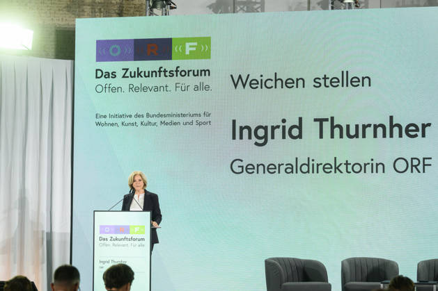 photonews.at - Wien, 10.09.2026. Beim ORF-Zukunftsforum geht es um die künftige Rolle des öffentlich-rechtlichen Rundfunks in Österreich. An zwei Tagen diskutieren Vertreter aus Politik, Medien, Wissenschaft sowie aus Kunst, Kultur und Sport über zentrale Fragen zur Zukunft des ORF. Im Rahmen des Forums geht es unter anderem um den öffentlich-rechtlichen Auftrag, Jugend und Medienkompetenz, Digitalisierung, Plattformen und Künstliche Intelligenz sowie um Strukturen, Governance und den Medienstandort Österreich PHOTO: ORF-Generaldirektorin Ingrid Thurnher The ORF Future Forum focuses on the future of public-service broadcasting in Austria. Over two days, representatives from politics, media, academia, arts, culture and sports discuss k
