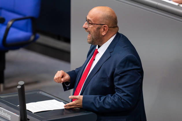 10.09.2026, GER, Berlin, 93. Sitzung des Deutschen Bundestages im Plenarsaal des Reichstagsgebäudes. Stephan Protschka AFD, steht am Rednerpult und spricht Copyright: xnordphotoxGmbHx xChristianxSchulzex