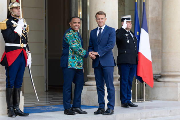 Emmanuel Macron meets with Madagascar President - Paris French President Emmanuel Macron welcomes Madagascar’s President Michael Randrianirina for a meeting at the Elysee Palace in Paris on September 10, 2026. Photo by Raphael Lafargue ABACAPRESS.COM Paris France  Copyright: xLafarguexRaphael ABACAx