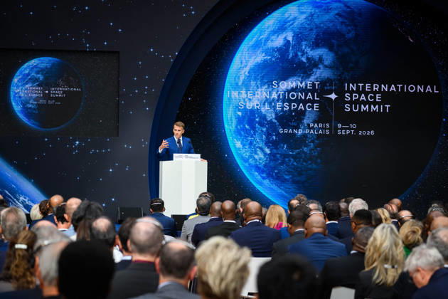 Emmanuel Macron, President of the French Republic, at the International Space Summit at the Grand Palais in Paris, France, on September 10, 2026. Caught between the United States and China, Europe intends to defend its position at the first international summit in Paris—an event snubbed by the American giants and one that the German chancellor, despite being a co-organizer, is not attending. Eric Tschaen Pool Bestimage International Space Summit at the Grand Palais in Paris on September 10, 2026 Caught between the United States and China, Europe intends to defend its position at the first international summit in Paris—an event snubbed by the American giants and attended without the German chancellor, one of the event’s co-hosts Paris, Fran Copyright: xEricxTschaenx xPoolx xBestimagexEricxTschaenx xPoolx xBestimagex