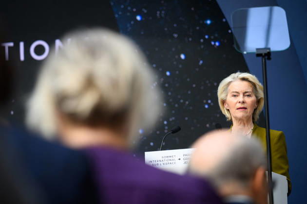 Ursula von der Leyen, President of the European Commission, at the International Space Summit at the Grand Palais in Paris, France, on September 10, 2026. Caught between the United States and China, Europe intends to defend its position at the first international summit in Paris—an event snubbed by the American giants and one that the German chancellor, despite being a co-organizer, is not attending Eric Tschaen Pool Bestimage International Space Summit at the Grand Palais in Paris on September 10, 2026 Caught between the United States and China, Europe intends to defend its position at the first international summit in Paris—an event snubbed by the American giants and attended without the German chancellor, one of the event’s co-hosts Par Copyright: xEricxTschaenx xPoolx xBestimagexEricxTschaenx xPoolx xBestimagex