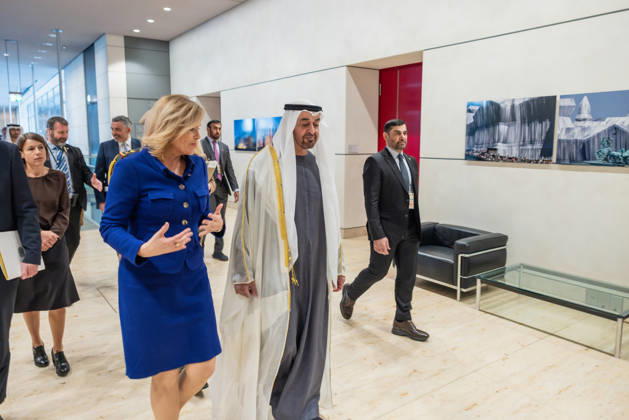 Staatsbesuch S.H. des Präsidenten der Vereinigten Arabischen Emirate, Scheich Mohammed bin Zayed Al Nahyan, in der Bundesrepublik Deutschland. Deutschland, Berlin am 10. September 2026: Die Präsidentin des Deutschen Bundestages, Julia Klöckner, empfängt den Präsidenten der Vereinigten Arabischen Emirate, Scheich Mohammed bin Zayed Al Nahyan, im Deutschen Bundestag in Berlin.