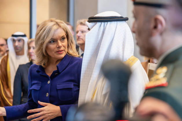 Staatsbesuch S.H. des Präsidenten der Vereinigten Arabischen Emirate, Scheich Mohammed bin Zayed Al Nahyan, in der Bundesrepublik Deutschland. Deutschland, Berlin am 10. September 2026: Die Präsidentin des Deutschen Bundestages, Julia Klöckner, empfängt den Präsidenten der Vereinigten Arabischen Emirate, Scheich Mohammed bin Zayed Al Nahyan, im Deutschen Bundestag in Berlin.