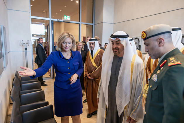Staatsbesuch S.H. des Präsidenten der Vereinigten Arabischen Emirate, Scheich Mohammed bin Zayed Al Nahyan, in der Bundesrepublik Deutschland. Deutschland, Berlin am 10. September 2026: Die Präsidentin des Deutschen Bundestages, Julia Klöckner, empfängt den Präsidenten der Vereinigten Arabischen Emirate, Scheich Mohammed bin Zayed Al Nahyan, im Deutschen Bundestag in Berlin.