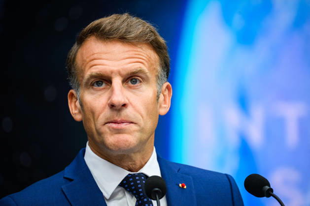 SIE International Space Summit - Paris French President Emmanuel Macron, delivers a speech during the International Space Summit at Grand Palais in Paris, France on September 10, 2026. Photo by Eric Tschaen Pool ABACAPRESS.COM Paris IDF France  Copyright: xTschaenxEric Pool ABACAx
