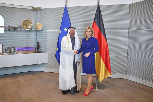 Berlin, Deutschland, 10.09.2026: Deutscher Bundestag: Staatsbesuch S.H. des Präsidenten der Vereinigten Arabischen Emirate: Muhammad bin Zayid Al Nahyan und Bundestagspräsidentin Julia Klöckner (CDU) Copyright: xdtsxNachrichtenagenturx dts_133988