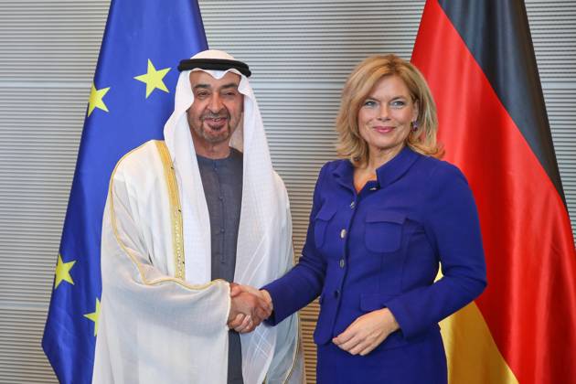 Berlin, Deutschland, 10.09.2026: Deutscher Bundestag: Staatsbesuch S.H. des Präsidenten der Vereinigten Arabischen Emirate: Muhammad bin Zayid Al Nahyan und Bundestagspräsidentin Julia Klöckner (CDU) Copyright: xdtsxNachrichtenagenturx dts_133986