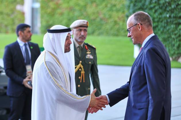 Berlin, Deutschland, 10.09.2026: Deutscher Bundestag: Staatsbesuch S.H. des Präsidenten der Vereinigten Arabischen Emirate: Muhammad bin Zayid Al Nahyan und Friedrich Merz Copyright: xdtsxNachrichtenagenturx dts_133991
