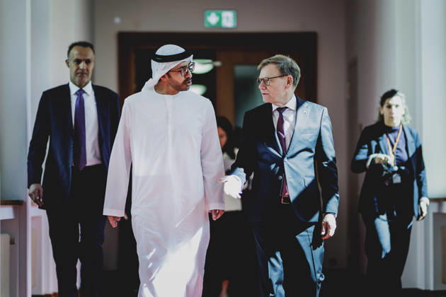 News Bilder des Tages (R-L) Johann Wadephul (CDU), Bundesaussenminister, und Scheich Abdullah bin Zayed Al Nahyan, Aussenminister der Vereinigten Arabischen Emiraten, aufgenommen im Rahmen eines gemeinsamen Treffens in Berlin, 10.09.2026. Fotografiert im Auftrag des Auswaertigen Amtes. Berlin Deutschland Copyright: xFlorianxGaertner AAx