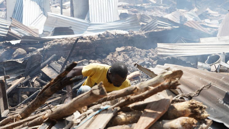 (260910) -- BUKAVU, Sept. 10, 2026 -- This photo taken on Sept. 10, 2026 shows a fire site in Bukavu, Democratic Republic of the Congo. At least 21 students were killed and several others seriously injured in a fire that broke out Thursday in Bukavu, capital of the eastern Democratic Republic of the Congo (DRC) s South Kivu Province, local media reported. (SpotNews) DR CONGO-BUKAVU-FIRE-AFTERMATH XinxHuashe 