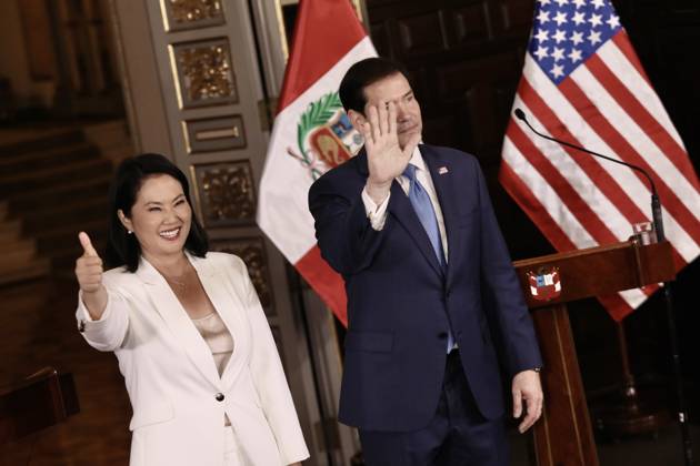 US Secretary of State Marco Rubio is welcomed by Peruvian President Keiko Fujimori in Peru LIMA, PERU - SEPTEMBER 10: U.S. Secretary of State Marco Rubio (R) meets with Peruvian President Keiko Fujimori (L) at the Government Palace on September 10, 2026, in Lima, Peru. Following his visits to Colombia and Ecuador, the Secretary of State arrived in Lima to discuss key issues on the bilateral agenda, including security, the fight against drug trafficking, and trade. Peru is also expected to become part of the so-called Shield of the Americas, a U.S.-led regional security initiative. The meeting marked the first meeting between the governments of Peru and the United States. Klebher Vasquez Anadolu Lima Peru. Editorial use only. Please get  Copyright: x2026xAnadoluxKlebherxVasquezx