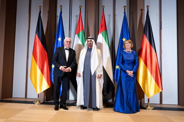Bundespräsident, Scheich Mohammed Bin Zayed Al Nahyanin Berlin, Defilee, Spreebogen, Präsident, Vereinigte Arabische Emirate, Scheich Mohammed Bin Zayed Al Nahyanin, Bundespräsident, Frank-Walter Steinmeier, Elke Büdenbender Berlin Berlin GER