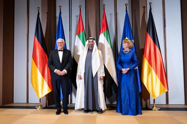 Bundespräsident, Scheich Mohammed Bin Zayed Al Nahyanin Berlin, Defilee, Spreebogen, Präsident, Vereinigte Arabische Emirate, Scheich Mohammed Bin Zayed Al Nahyanin, Bundespräsident, Frank-Walter Steinmeier, Elke Büdenbender Berlin Berlin GER