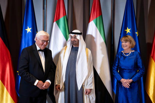 Bundespräsident, Scheich Mohammed Bin Zayed Al Nahyanin Berlin, Defilee, Spreebogen, Präsident, Vereinigte Arabische Emirate, Scheich Mohammed Bin Zayed Al Nahyanin, Bundespräsident, Frank-Walter Steinmeier, Elke Büdenbender Berlin Berlin GER