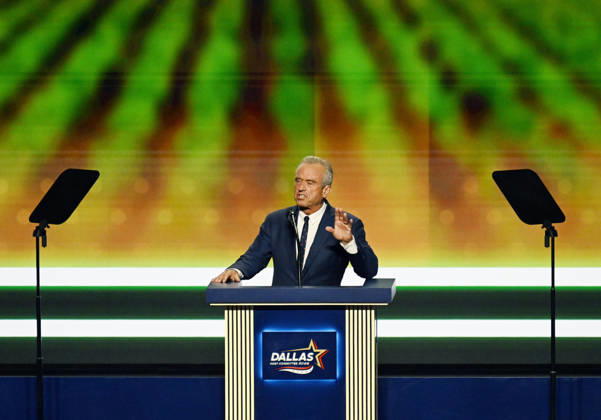 Secretary of Health and Human Services Robert Kennedy Jr., speaks during the second day of the Republican midterm convention at American Airlines Center in Dallas, Texas, on Thursday, September 10, 2026.  DAL20260910890 IANxHALPERIN
