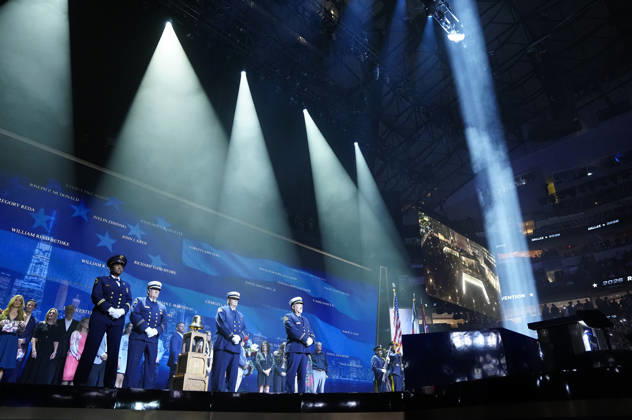 A ceremony is held to commemorate victims of the September 11 attacks during the second day of the Republican midterm convention at American Airlines Center in Dallas, Texas, on Thursday, September 10, 2026.  DAL20260910899 BONNIExCASH