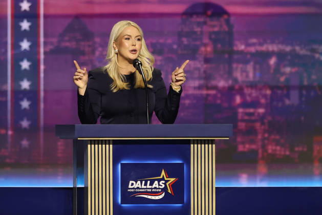 Former White House press secretary Karoline Leavitt speaks during the second day of the Republican Party convention in Dallas, United States, 10 September 2026. Second day of the Republican National Convention in Dallas !ACHTUNG: NUR REDAKTIONELLE NUTZUNG!  Copyright: xCarlosxRamírezx AME6390 20260911-55021365496_1