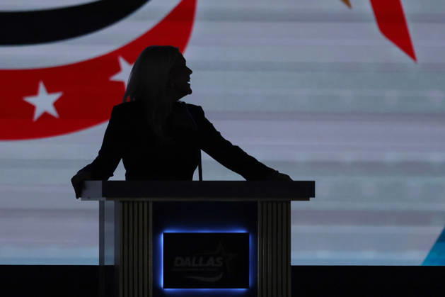 Former White House press secretary Karoline Leavitt speaks during the second day of the Republican Party convention in Dallas, United States, 10 September 2026. Second day of the Republican National Convention in Dallas !ACHTUNG: NUR REDAKTIONELLE NUTZUNG!  Copyright: xCarlosxRamírezx AME6391 20260911-55021365497_1