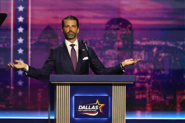 U.S. President Donald Trump s son, Donald Trump Jr., speaks during the second day of the Republican Party convention in Dallas, United States, 10 September 2026. Second day of the Republican National Convention in Dallas !ACHTUNG: NUR REDAKTIONELLE NUTZUNG!  Copyright: xCarlosxRamírezx AME6397 20260911-55021365549_1